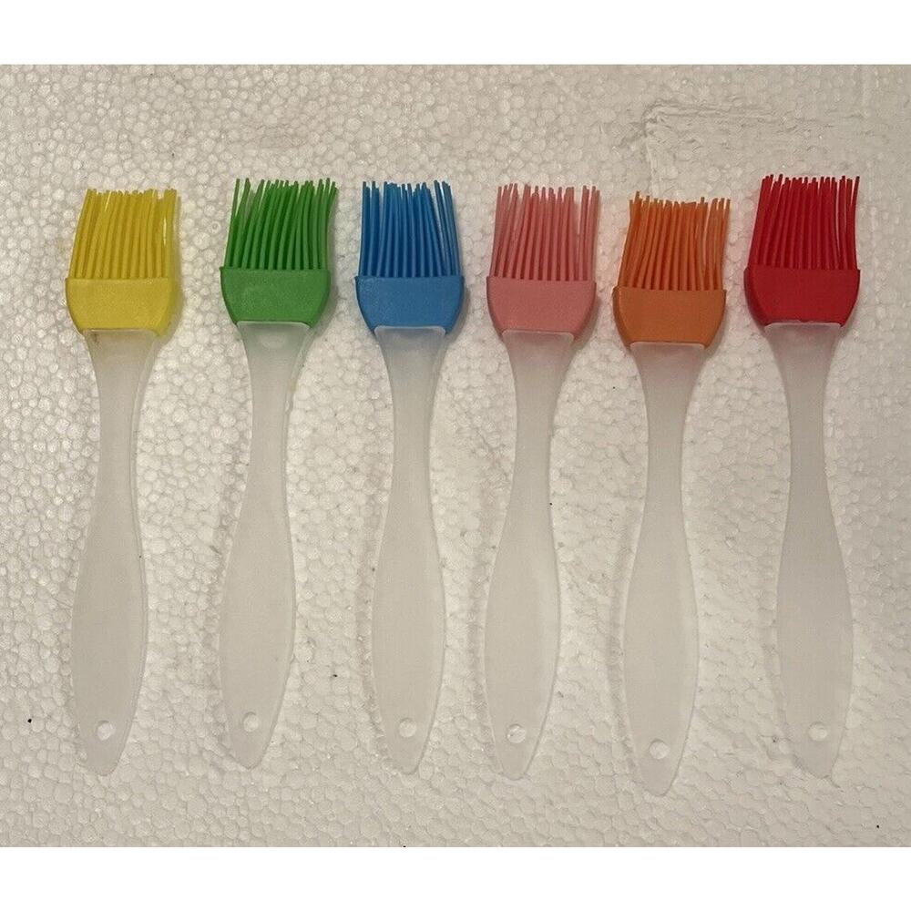 Multicolored Silicone Basting Brushes 6pc For Kitchen Use.